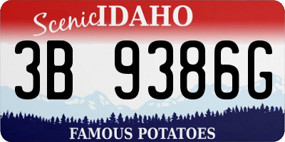 ID license plate 3B9386G