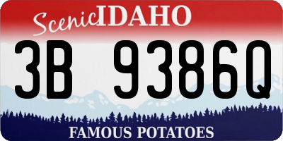 ID license plate 3B9386Q