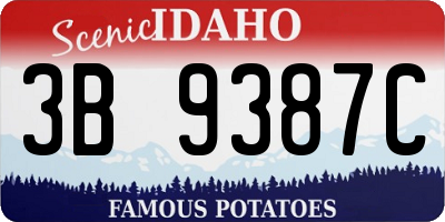 ID license plate 3B9387C