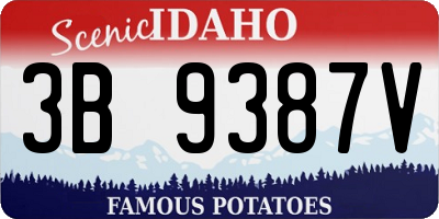 ID license plate 3B9387V