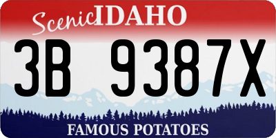 ID license plate 3B9387X