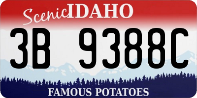 ID license plate 3B9388C