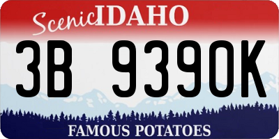 ID license plate 3B9390K