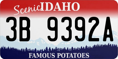 ID license plate 3B9392A