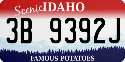 ID license plate 3B9392J