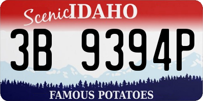 ID license plate 3B9394P