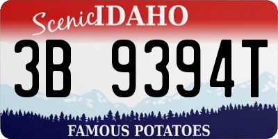 ID license plate 3B9394T