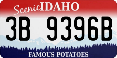 ID license plate 3B9396B