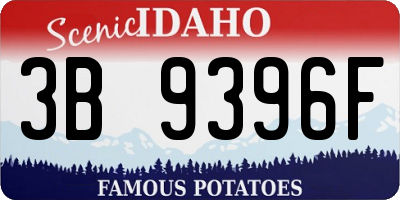 ID license plate 3B9396F