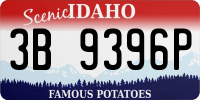 ID license plate 3B9396P