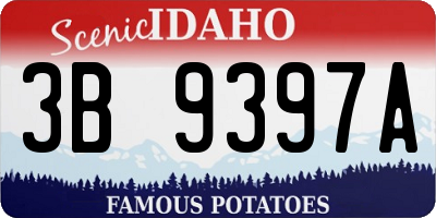 ID license plate 3B9397A