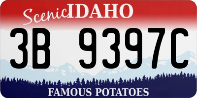 ID license plate 3B9397C