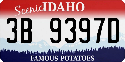 ID license plate 3B9397D