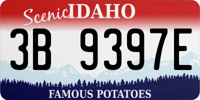 ID license plate 3B9397E