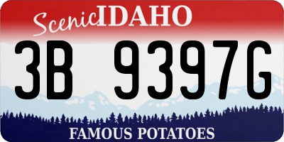 ID license plate 3B9397G