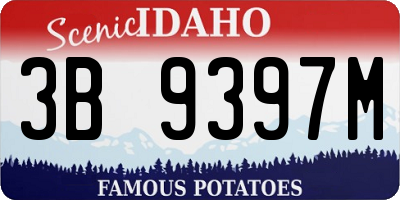 ID license plate 3B9397M
