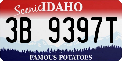 ID license plate 3B9397T