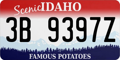 ID license plate 3B9397Z
