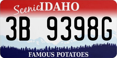 ID license plate 3B9398G