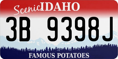 ID license plate 3B9398J