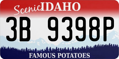 ID license plate 3B9398P