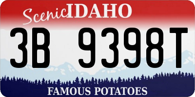 ID license plate 3B9398T
