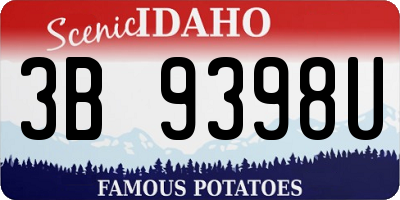 ID license plate 3B9398U