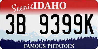ID license plate 3B9399K