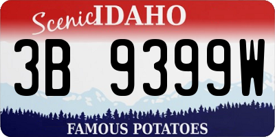 ID license plate 3B9399W