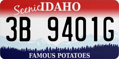 ID license plate 3B9401G