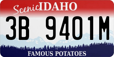 ID license plate 3B9401M