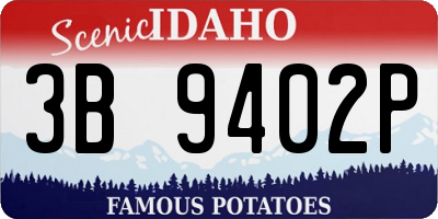 ID license plate 3B9402P