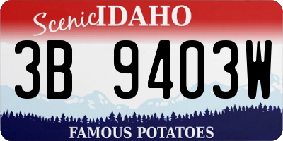 ID license plate 3B9403W
