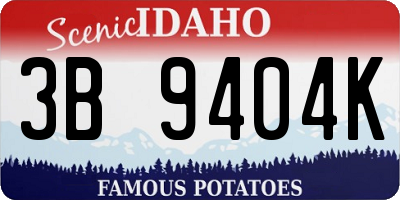 ID license plate 3B9404K