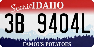 ID license plate 3B9404L