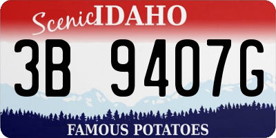 ID license plate 3B9407G