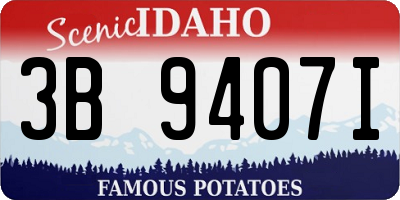 ID license plate 3B9407I