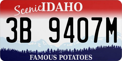 ID license plate 3B9407M