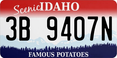 ID license plate 3B9407N