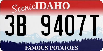 ID license plate 3B9407T