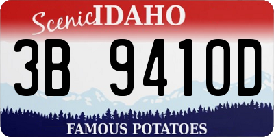 ID license plate 3B9410D