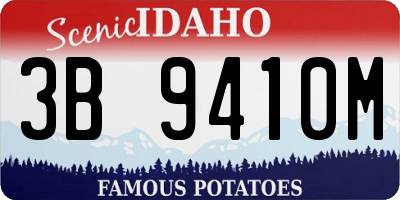 ID license plate 3B9410M