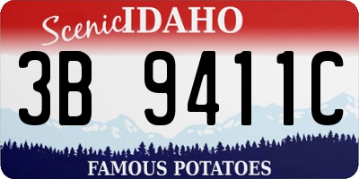 ID license plate 3B9411C