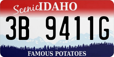 ID license plate 3B9411G