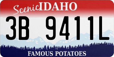 ID license plate 3B9411L