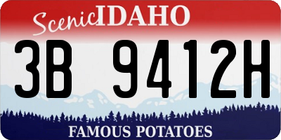 ID license plate 3B9412H