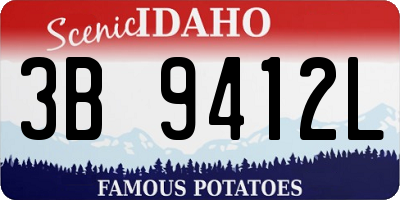 ID license plate 3B9412L