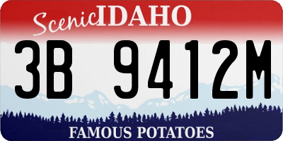 ID license plate 3B9412M