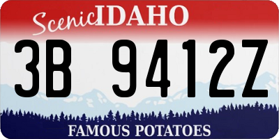 ID license plate 3B9412Z