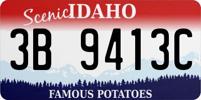 ID license plate 3B9413C